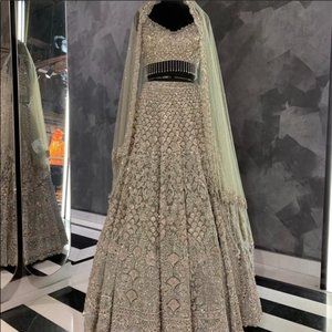 Moss Green Bridal Lehenga (Seema Gujral)